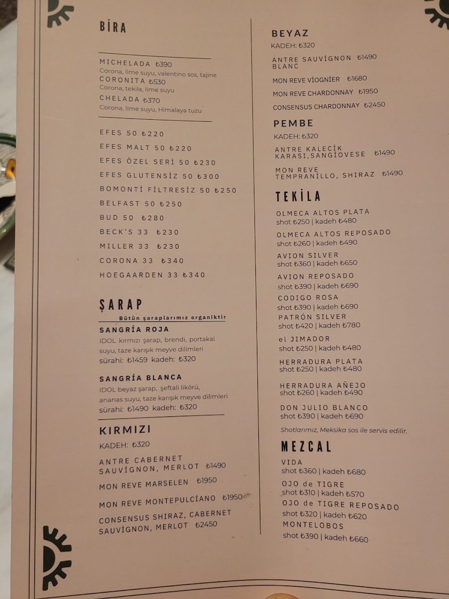 Menu Luz Latin Food And Cocktails-1